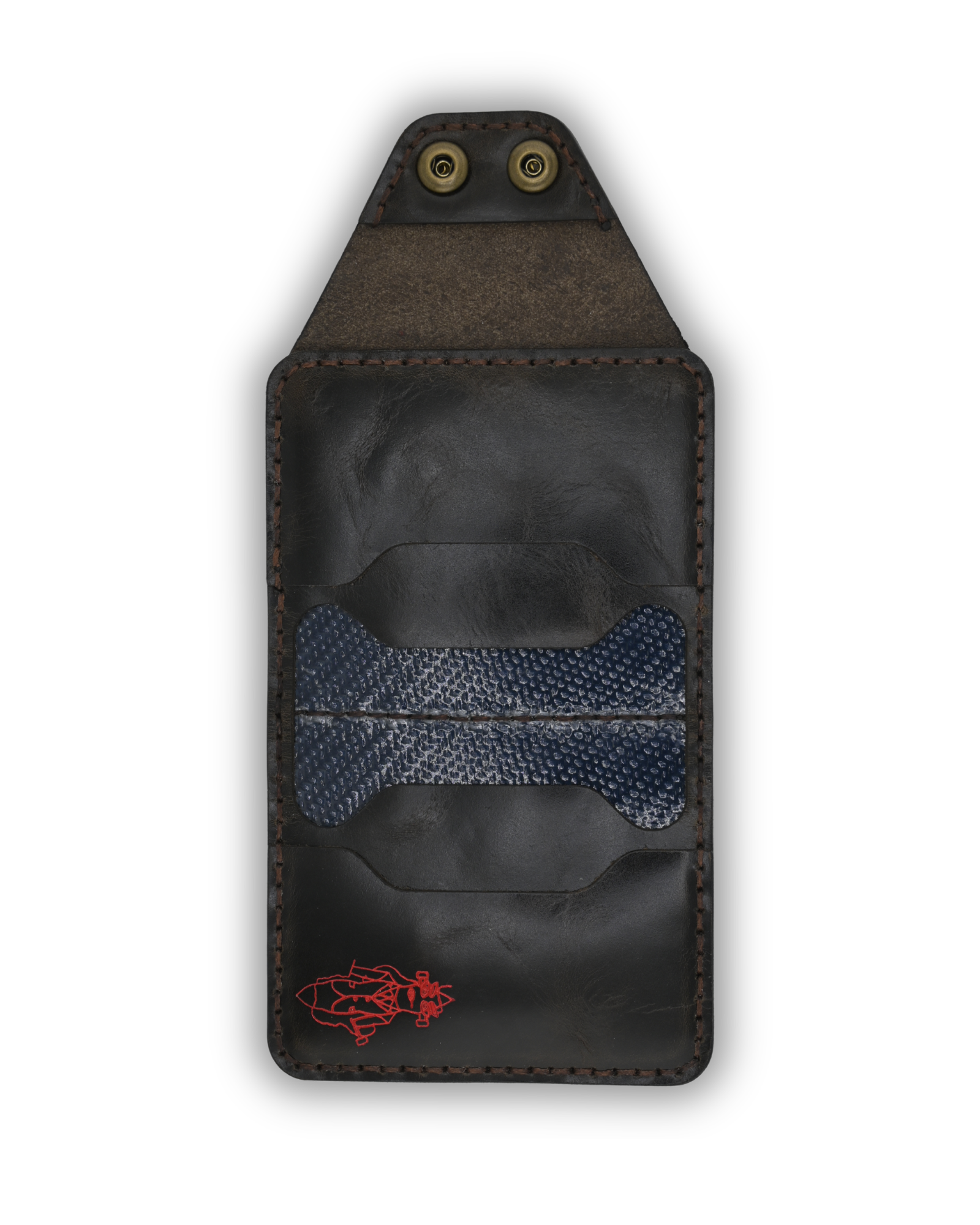 P-Minimum Wallet (Dark Brown on Dark Blue)